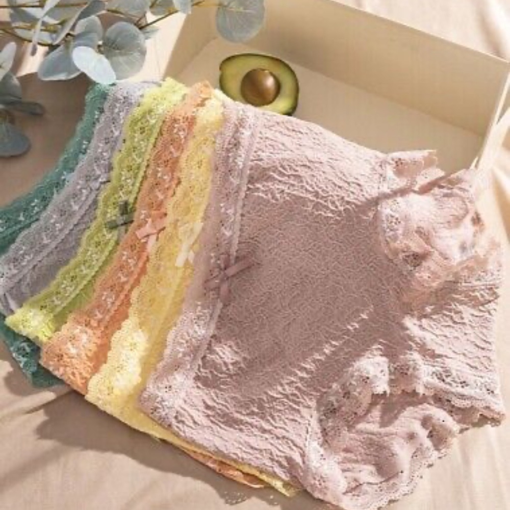 Rose / Lavender coloured - Puffy lace Panties, soft high waist Lolita Panties